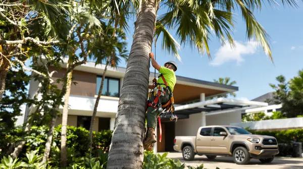 Palm tree trimming and maintenance service